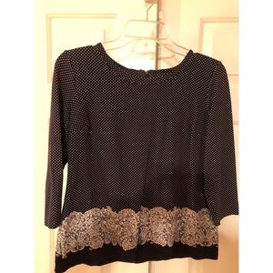 Polka dot top with lace